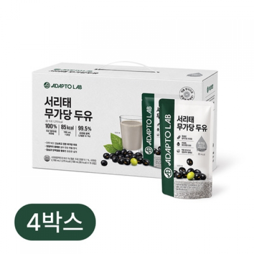 아답토랩 국산 서리태 맷돌 무가당 콩물두유 4케이스 (180ml x 60포)