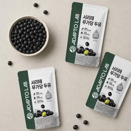 아답토랩 국산 서리태 맷돌 무가당 콩물두유 4케이스 (180ml x 60포)