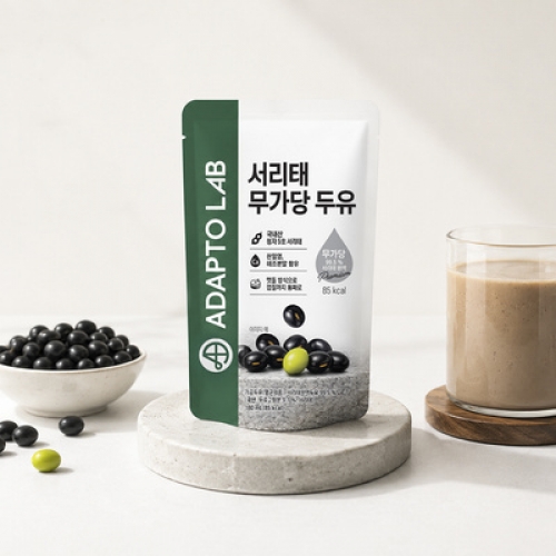 아답토랩 국산 서리태 맷돌 무가당 콩물 두유 1케이스 (180ml x 15포)