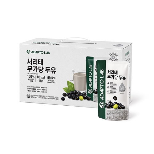 아답토랩 국산 서리태 맷돌 무가당 콩물 두유 1케이스 (180ml x 15포)