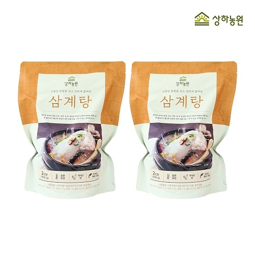 [상하농원] 국내산 한방 재료와 유기농 찹쌀로 진하게 끓여낸 삼계탕 900g x 2개