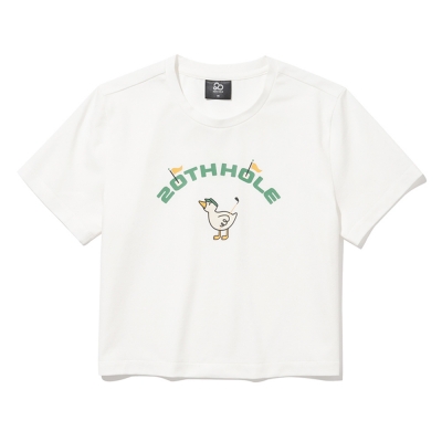 투에니더그 골프 프린트 여성 반팔 크롭 티셔츠 [WHITE]
