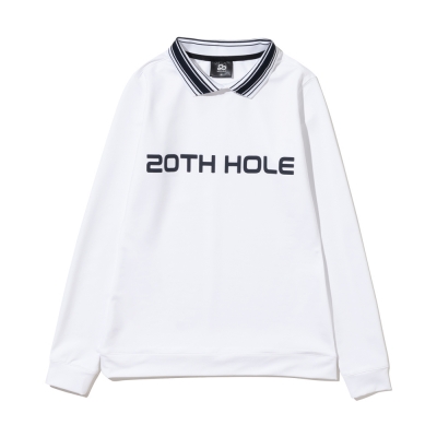 YOKO 에리 포인트 로고 여성 긴팔티셔츠 [WHITE]
